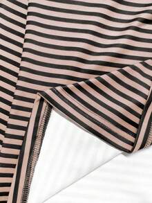 EMERY ROSE 女士休闲条纹长袖T恤，秋季 - 彩色 - 查看 4