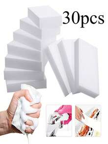 10/20/30PCS, Dishwashing Sponge, High Compression Nano Sponge, Magic Wiping, Kitchen Cleaning, Dish Cleaning, Magical Cleaning, Car Interior Cleanin - White - View 9