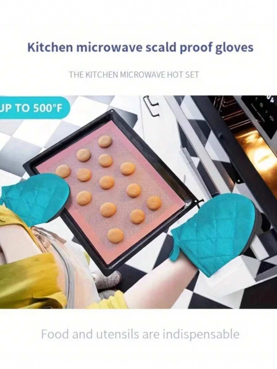1 chiếc găng tay lò nướng chịu nhiệt cao 500 ℉, miếng lót chân lò nướng mini với bề mặt chống trượt và vòng treo, thích hợp cho nướng, làm bánh, nấu nướng và nướng thịt (Màu đen) - Đỏ - Xem 1