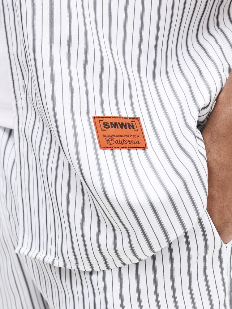 Striped Shirt And Shorts Set