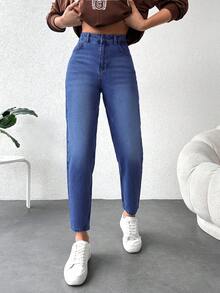 Women's Casual Daily Cropped Jeans - Medium Wash - View 3