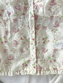 SHEIN 少女不对称肩针织印花休闲时尚亲子装上衣 - 白色 - 查看 3