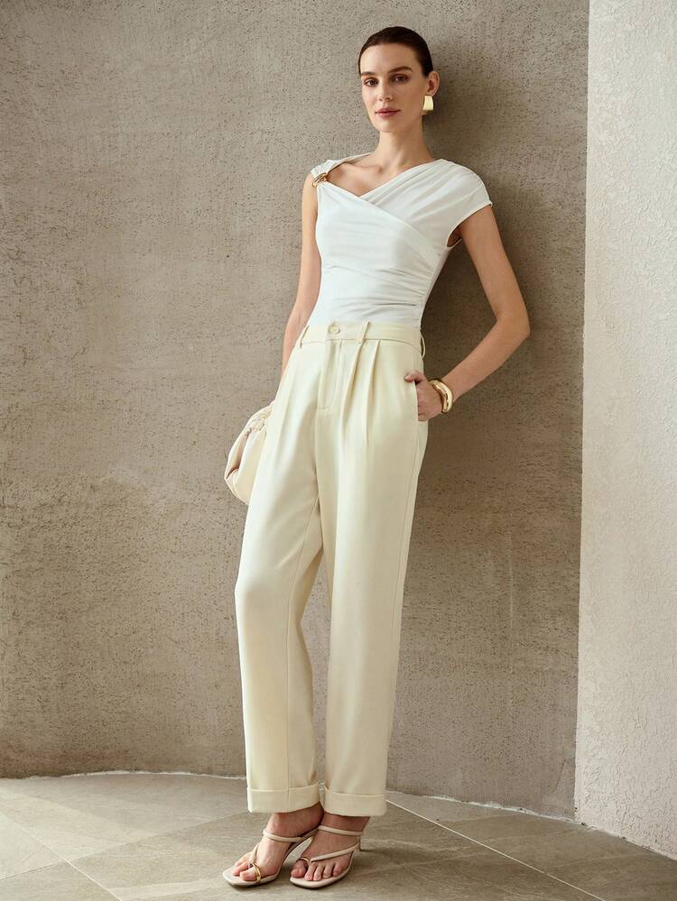 WOMEN'S HIGH WAIST TAPERED PANTS, CASUAL SPRING/SUMMER NEW STYLE SUIT PANTS