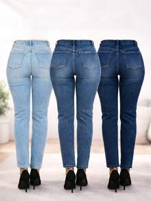 Set de 3 Jeans Mujer Skinny Ajuste Perfecto| Comodidad y Estilo Diario - Multicolor - Ver 2
