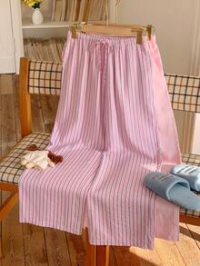 Comfortcana 两件套女士休闲家居度假装，轻盈的粉色条纹裤，适合春夏、度假、居家穿着，也适合返校季，搭配不同颜色套装，保持好心情，可搭配夏季短裤。 - 彩色 - 查看 4