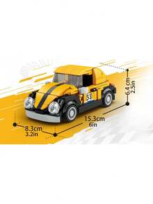 MINKOJA Yellow & Black Retro Beetle-Style Car Building Blocks (308PCS) - Operable Parts Kit With TPR Tyre - Multicolor - View 3