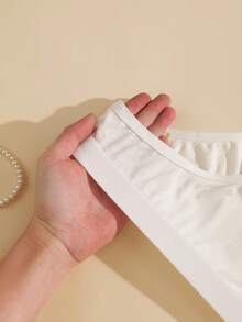 NudeFit 3pcs/Pack Plus Size Solid Color Minimalist Everyday Basic Briefs - Multicolor - View 4