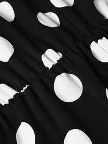 Rometta 大码简约时尚休闲日常连衣裙，情人节 - 黑與白 - 查看 6