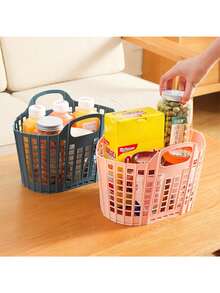 1PC/2PCS Portable Shower Basket, Foldable Hand-Held Basket, Toy Storage Basket, Clothing Storage Basket, Bathroom Storage Basket, Dirty Clothes Basket - Multicolor - View 5