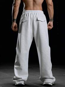 Gym Rark Men's Solid Color Casual Sports Pants - Grey - View 2