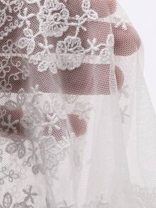 FRIFUL Falda casual y versátil de mujer con cintura con cordón, de tela de encaje transparente de unicolor, para primavera - Blanco - Ver 8