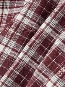 ROMWE Grunge Punk Váy xếp lớp bất đối xứng họa tiết kẻ sọc cổ điển phong cách Grunge dành cho nữ - Màu Đỏ Sâu - Xem 3