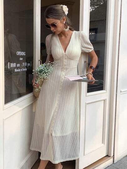 Elyressa Women's Elegant Long Woven Dress, Summer