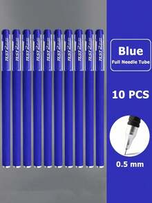 10PCS Blue Matte Rod Neutral Pen 0.5 Water Pen Signature Water Based Black Blue Red Pen Student Supplies Office Stationery - Blue - View 10