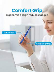 10PCS Blue Matte Rod Neutral Pen 0.5 Water Pen Signature Water Based Black Blue Red Pen Student Supplies Office Stationery - Blue - View 7