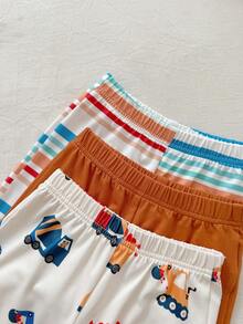 Vintaside Kids Bộ đồ 2 món cho bé trai: Áo thun cổ tròn tay ngắn in hình dễ thương và quần short đa năng. - Nhiều màu - Xem 4