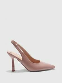 CUCCOO BIZCHIC Tacones altos de punta abierta, zapatos casuales de primavera para vacaciones de primavera, Pascua y Navidad - Rosa vieja - Ver 4