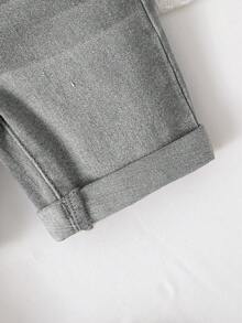 SHEIN 婴儿/幼儿男童灰色牛仔弹力紧身短裤 - 黑色 - 查看 5