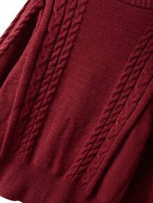 GlowEve CURVE Women's New V-Neck Rope Pattern Classic Design Hem Drawstring Long Sleeve Regular Knitted Cardigan, Elastic Waist Rope Pattern Flared Midi Elegant Versatile Date Sweet Sweater Set, Autumn/Winter