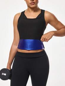 Seamluxe SHEIN Sport Áo khoác nỉ cổ tròn ôm sát màu trơn dành cho nữ - màu đen - Xem 1