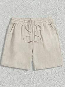 EASEVO Herren Shorts in Große Größen mit Kordelzug Einfarbig, vielseitig einsetzbar für den täglichen Gebrauch, Sommer - Aprikosenfarben - Übersicht 1