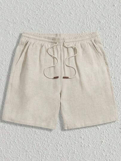 EASEVO Quần short nam cỡ lớn, cạp chun, màu trơn, kiểu dáng thường ngày, có dây rút, phù hợp cho đi làm hàng ngày và mùa hè.