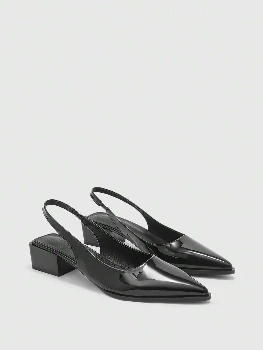 CUCCOO BIZCHIC 女士尖头优雅低跟休闲鞋 - 黑色 - 查看 1