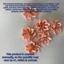 30 piezas/set Accesorio de decoración de prendas de unicolor, diseño de flor de cristal de fantasía de tela linda para manualidades de joyería DIY para coser - Color del capullo de nieve - Ver 9