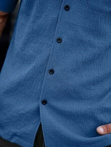 Manfinity RSRT Men's Short Sleeve Printed Casual Shirt - Dusty Blue - View 3