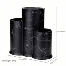 1 pieza Soporte universal de para cuchillos, tres en uno, soporte para utensilios de cocina, soporte para almacenamiento de cuchillos, soporte vacío para cuchillos, herramientas de cocina grandes, soporte multifuncional de cocina con acabado negro cepillado para ahorrar espacio, para palillos, cuchillos y talla grande - Dibujo de alambre negro 3 en 1 - Ver 2