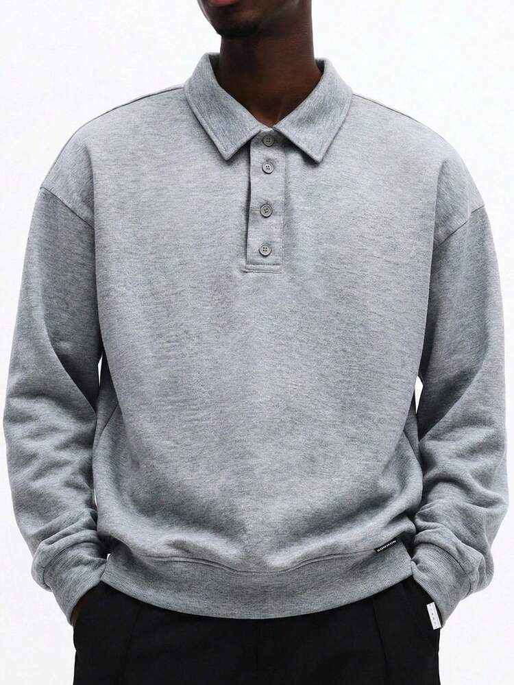 Felpa girocollo a maniche lunghe effetto mélange