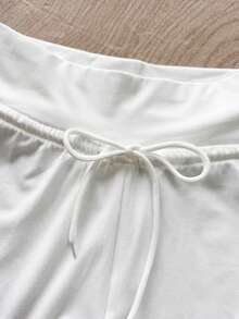 Everyssa 3件套女士休闲弹力腰抽绳运动短裤套装，适合日常和运动穿着 - 彩色 - 查看 5