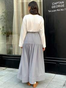 Veilorie Women's Plaid Print Tie-Knot Ruffle Hem Casual A-Line Skirt - Multicolor - View 2