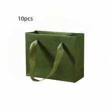 10 piezas/Bolsa de papel verde retro, tamaño pequeño, bolsa de regalo, bolsa de almacenamiento, bolsa de papel dedicada a la caja de regalo, adecuada para Pascua, Día de la Madre, Baby Shower, Boda - Multicolor - Ver 7