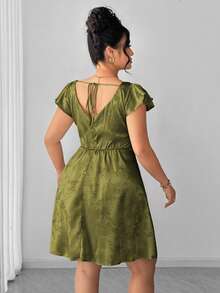 Elenzga Đầm midi nữ cỡ lớn cổ vuông tay bồng, vải jacquard bóng, thắt lưng nơ, thích hợp cho mùa xuân/hè, đi học, nghỉ lễ, tốt nghiệp, các ngày lễ, Ngày Valentine, Giáng sinh, lễ hội âm nhạc, Ngày của Mẹ, Halloween, Lễ Tạ ơn, Lễ Phục sinh, Ngày Quốc khánh, dạ hội, hẹn hò, tiệc tùng, đám cưới, hoạt động ngoài trời. - màu xanh lá - Xem 9