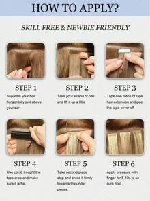 20pcs Straight Tape In 100% Human Hair Extension For Salon Silky Seamless Invisible Golden Blonde 613 Color For Thin Hair Woman Top Quality Highlight Color Hair Extensions Longlasting Hair Flower Hair Clip - S613 - View 7