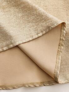 Franclia This Elegant Gold Halter-Neck Sleeveless Dress Is Perfect For Women's Summer, Spring, Valentine's Day, Carnivals, Beach, Parties, Birthdays, Vacations, Casual Wear, And Graduation Season. It's Also A Women's Halter-Neck Party Dress, A Stylish Party Gown, An Elegant Dress, A Valentine's Day Dress, A Date Dress, A Fitted Party Dress, A Spring Dress, And A Versatile Women's Dress.Graduation Season Attire, Fashionable Casual Commuter Wear, Business Office Wear, Versatile And Stylish Everyday Casual Wear, Urban Teacher's Professional Attire - Gold - View 8