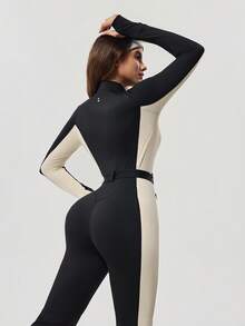 OutZeal Women Outdoor Jumpsuit Daily Casual Quick-Drying Buttery Soft Flared Hems With Pockets - Black and White - View 7