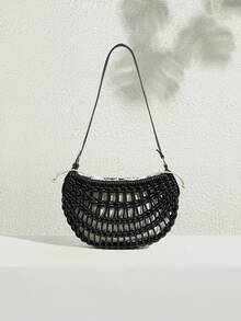 SHECARRY 女士单肩包，适合日常通勤、旅行、购物、散步 - 黑色 - 查看 1