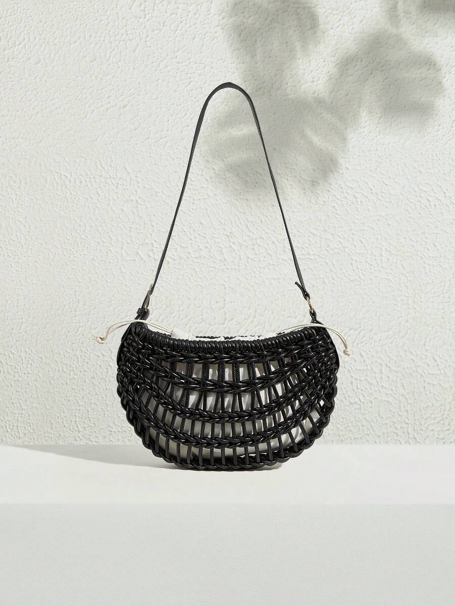 SHECARRY 女士单肩包，适合日常通勤、旅行、购物、散步 - 黑色 - 查看 1