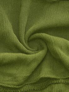 Aveloria Rosie Dobby Mesh Self-Tie Ruffled Halter Dress Vacation Outfits Woman  - Olive Green - View 5