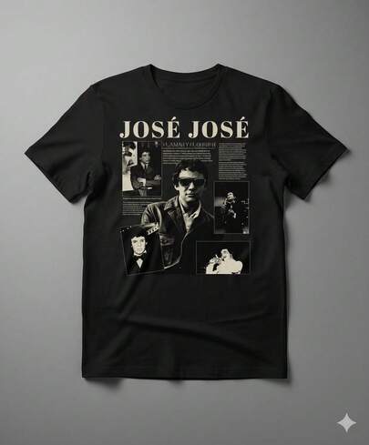 Camisa Estilo Urbano de Manga Corta para Hombre, Cuello Redondo de Diseño "Jose, Jose", Camiseta Camisera de Ajuste Relajado para Streetwear, Textura Suave de Alta Calidad, Moda Masculina