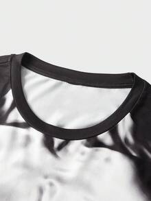 EASEVO Áo thun dài tay ôm sát dành cho nam giới cỡ lớn, chất liệu vải co giãn, họa tiết cơ bắp. - Nhiều màu - Xem 3