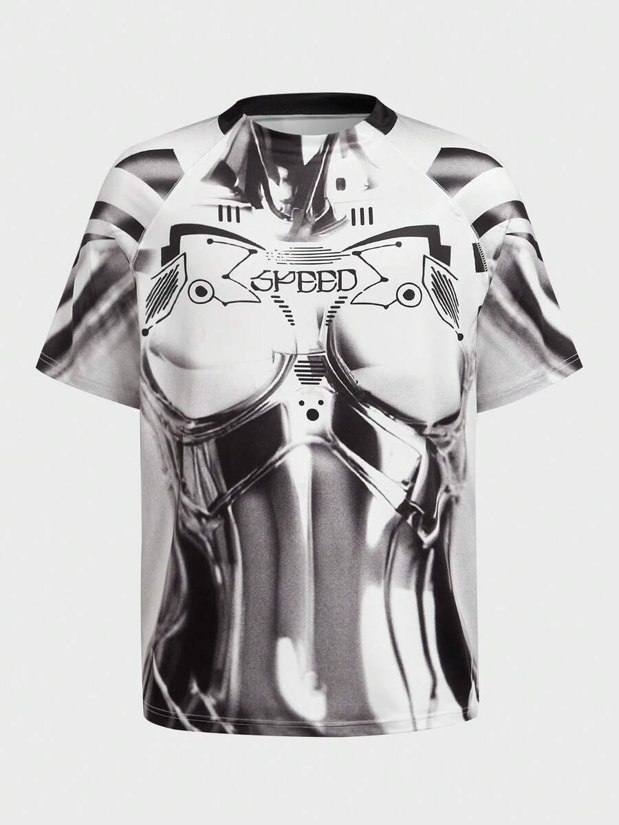 EASEVO Camiseta de manga corta con textura muscular simple para hombres de talla grande - Multicolor - Ver 1