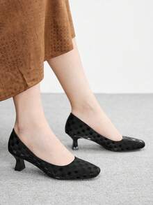 CUCCOO BIZCHIC Damen elegante Büro-Minimalistische Pumps mit quadratischer Zehenform - Schwarz - Übersicht 5