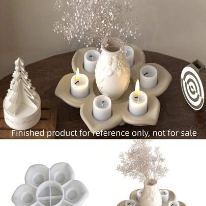 Zazumi 1 Resin Lotus Candle Holder DIY Silicone Mold Minimalist Scented Craft Home Decor Must Have Accessory