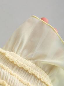 Sweetra 女士多层荷叶边露背连衣裙 - 黃色 - 查看 5