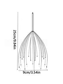 20-Zacken Metall Kopfhautmassagegerät, Oktopus Tentakel Haarbürste, Stahldraht Kopfmassage Werkzeug, Stressabbau Haarpflege Gerät - Verschiedenfarbig - Übersicht 3