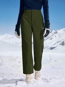 In My Nature Women's Letter Print Fashionable Outdoor Sports Hiking Pants - Army Green - View 6