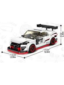 MINKOJA 白色和红色赛车积木 - 可动部件和TPR轮胎套件，适合爱好者（零件数量：300块） - 彩色 - 查看 3